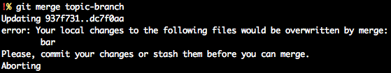 'git merge topic-branch' with advice