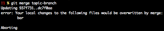 'git merge topic-branch' without advice